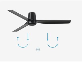 FARO 33830 - Stropný ventilátor PUNT TUB M čierna pr. 130 cm + diaľkové ovládanie