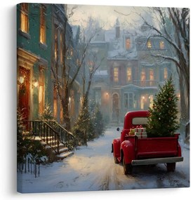 Obraz vianočná atmosféra v zasneženej ulici