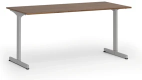 Kancelársky stôl PRIMO BETA, 160x80 cm, sivá podnož, orech