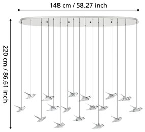 Eglo 390403 - LED Stmievateľný luster na lanku PARATEBUENO 17xLED/3W/230V chróm