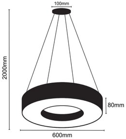LED Luster na lanku LED/30W/230V 4000K pr. 60 cm