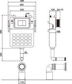 Mexen Tex S, podomietkový rám pre stojace WC, 61102