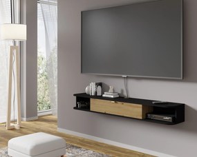 TV stolík/skrinka Ikaro (čierna + dub artisan). Akcia -23%. Vlastná spoľahlivá doprava až k Vám domov. 1124938
