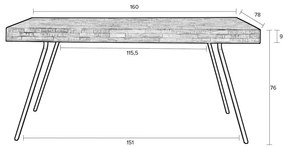 Jedálenský stôl z teakového dreva 78x160 cm Suri – White Label