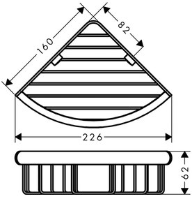 Hansgrohe Logis Universal, rohový košík , chrómová, HAN-41710000