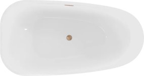 Mexen Giada, voľne stojaca vaňa 170 x 90 cm, biela lesklá, medená matná, 52741709000-65