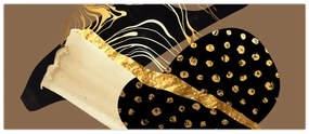 Obraz - Abstrakcia golden brown N⁰1 (120x50 cm)