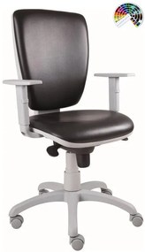 ALBA Kancelárska stolička TORINO GREY čalúnenie KOŽENKA Silvertex, Valencia