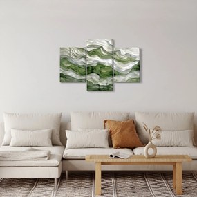 Obraz - Zelenobiele vlnky (90x60 cm)
