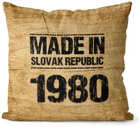 Vankúš Made In + rok (Veľkosť: 40 x 40 cm, rok: 1980)