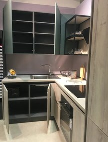 Zostava kuchyne Nitra - Roma - odpredajový kus, kašmír/dub/zelená