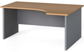 Ergonomický kancelársky pracovný stôl PRIMO FLEXI, 160x120 cm, sivá / čerešňa, pravý