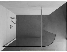 Mexen Kioto, zaoblená sprchová zástena 160 x 200 cm, 8mm číre sklo, chrómový profil, 800-160-101-01-06