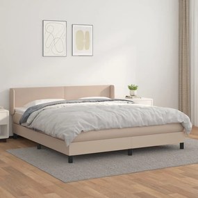 Boxspring posteľ s matracom kapučínová 180x200 cm umelá koža 3130678