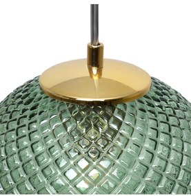 Závesne svietidlo Cannes, 1x zelené sklenené tienidlo (fi 25 cm), G