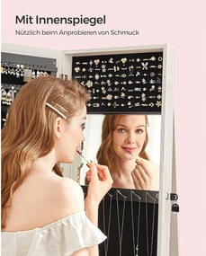 Šperkovnica, otočná o 360°, s odkladacou policou, biela