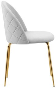 Jedálenská stolička FARGO zamatová, zlatá / sivá