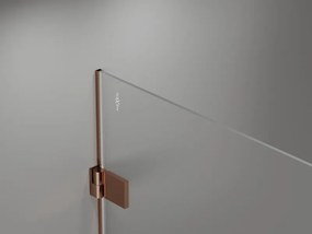 Mexen Lunar-B, pravostranný výklopný sprchový kút 100 x 100 cm, 8mm číre sklo, profil medená matná, 832-100-100-65-00-P
