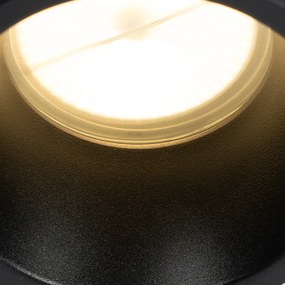 Sada 6 čiernych zabudovaných bodových svetiel GU10 70 mm IP44 - Dept