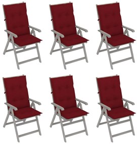 Záhradné sklápacie stoličky 6 ks s podložkami akáciový masív 3065341