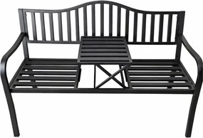 Lean Záhradná kovová lavička – 150cm, čierna