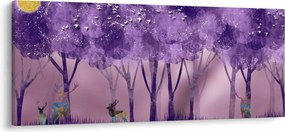 Obraz - Jelene v magickom lese (120x50 cm)