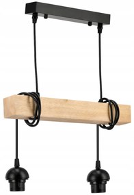 BERGE LED závesné stropné svietidlo drevený trám 2xE27 Loft Luster Spring