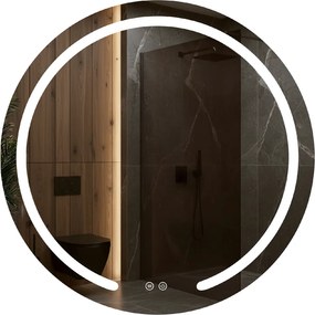 Rea Zrkadlo Modern ⌀80 cm s vyhrievaním a regulovateľným LED osvetlením HOM-00906