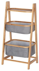 Sivo-hnedý bambusový kúpeľňový regál 44x91 cm Bahari - Wenko