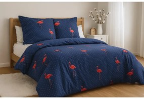 Obliečky z mikrovlákna FLAMINGOS, modré Rozmer obliečky: 70 x 90 cm | 140 x 200 cm