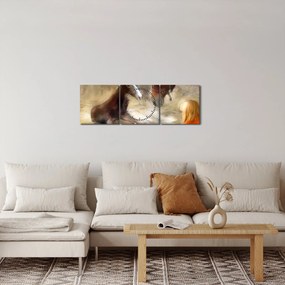 Obraz - Vitaj na svete, žriebätko (s hodinami) (90x30 cm)