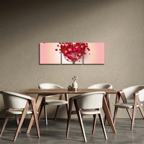 Obraz srdcového stromu (s hodinami) (90x30 cm)