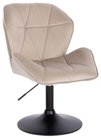 LuxuryForm DESIGN Stolička MILANO MAX VELUR na čiernom tanieri - latte