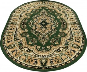 Zelený oválny koberec E951A GREEN ATLAS PP – do obývačky aj spálne Rozmer: 60x100 cm