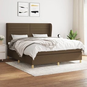 Boxspring posteľ s matracom tmavohnedá 160x200 cm látka 3128616