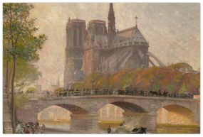 Obraz - Robert William Vonnoh, Notre Dame de Paris, reprodukcia (90x60 cm)