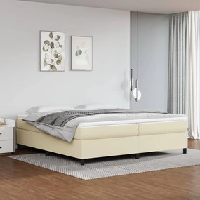 Boxspring posteľ s matracom krémová 200x200 cm umelá koža 3144628