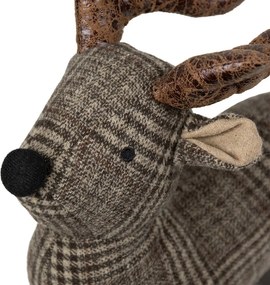Šedo-hnedá dverná zarážka jeleň Deer - 25*21*26 cm
