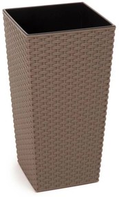 Kvetináč UH 300x300 mm FINEZJA hnedý výška 570 mm ratan s vložkou KLC