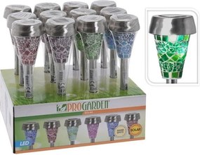 Solárna LED lampa Mosaic – zelená 31 cm