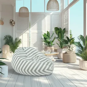 Sedací vak Sako Riviera so sivými pruhmi OUTDOOR