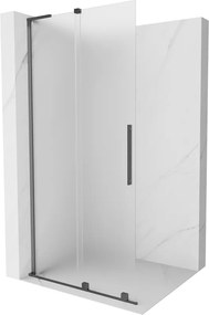 Mexen Velar L, posuvná sprchová zástena Walk-in 110 x 200 cm, 8mm sklo námraza, grafit brúsený, 871-110-003-33-66