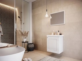 Kúpeľňový nábytok s umývadlom Wiryd IV, Farby: biela + biely lesk, Sifón: bez sifónu, Umývadlová batéria: Economico BYU 020M Mirjan24 5903211081811
