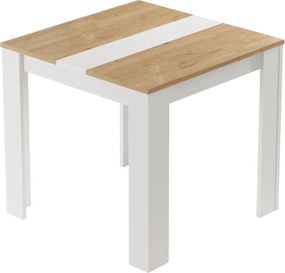 Štvorcový jedálenský stôl Houseland Future 01 biely/dub Castello