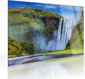 Sklenený obraz - Vodopád Seljalandsfoss (70x50 cm)