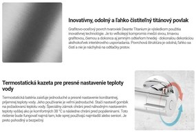 Deante Cascada, termostatická vaňová batéria so sprchovou súpravou, titánová, DEA-NAC_D1HT