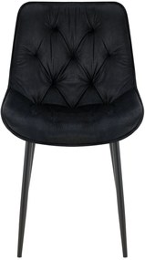 Jedálenská stolička Wallace - zamat - Čierna