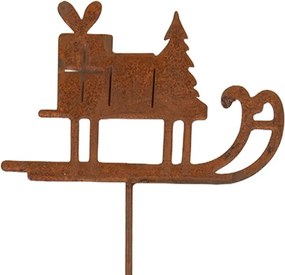 Rustikálny hrdzavý zápich sánky Sled Rust - 12*1*38 cm