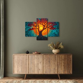 Obraz - Strom života a slnko v mozaike (90x60 cm)