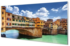 Sklenený obraz Italy River Mosty budovy 120x60 cm